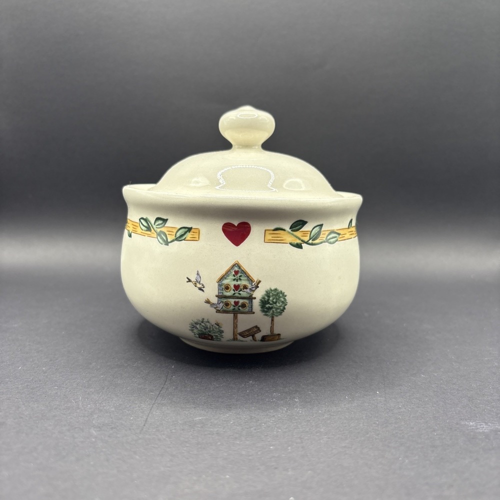 Thomson Pottery Birdhouse Sugar Bowl with Lid